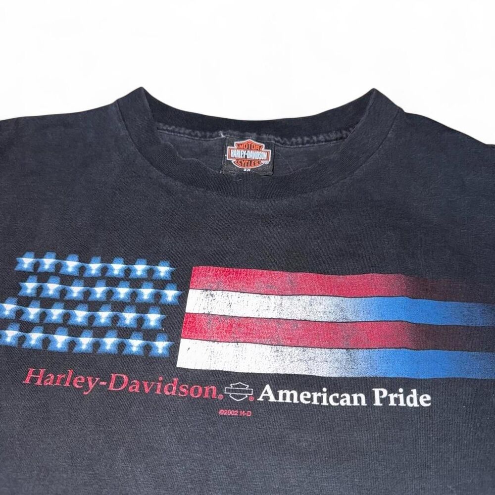 Harley Davidson VTG 2002 American Pride 3XL Black T-Shirt Orlando FL USA Biker